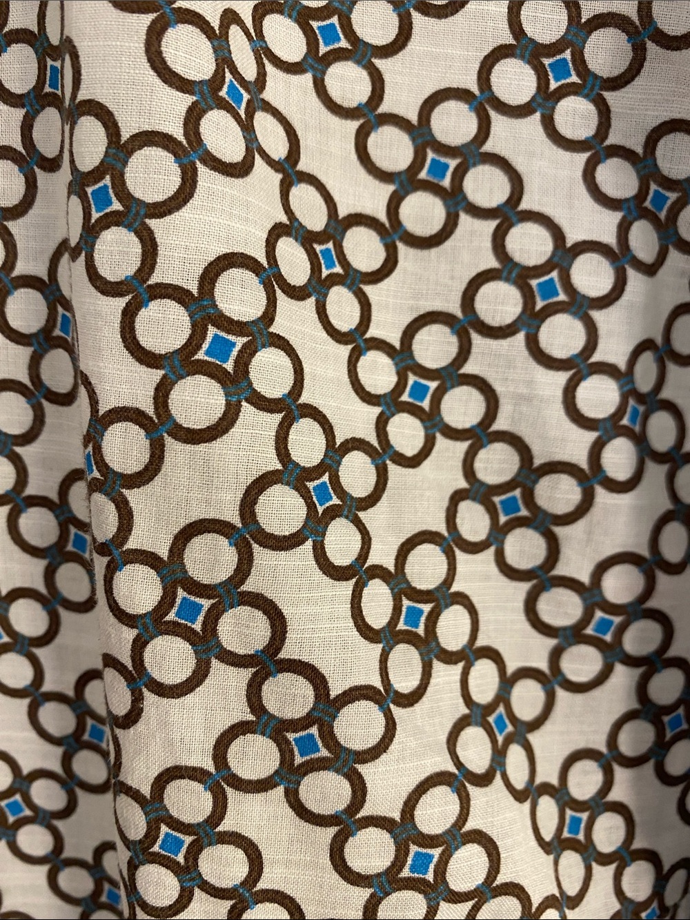 Talbots Cotton Blouse Geometric Print Preppy Office Career Cottagecore Top Large - Picture 5 of 11